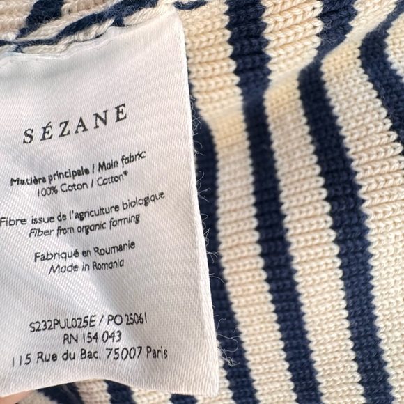 Sezane Navy and Cream Striped Sweater - Picture 14 of 14